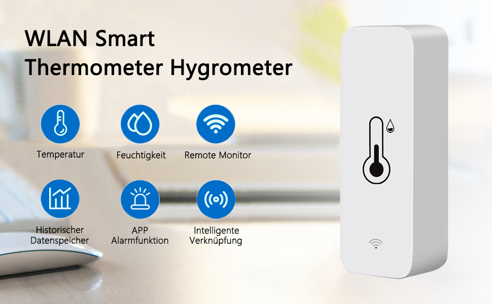 Wi-Fi смарт термометр-гігрометр, цифровий датчик температури та вологості для приміщень, з керуванням через додаток, сумісний з Alexa/Google Home, комплект 4 шт. Для теплиць, підвалів, дому.