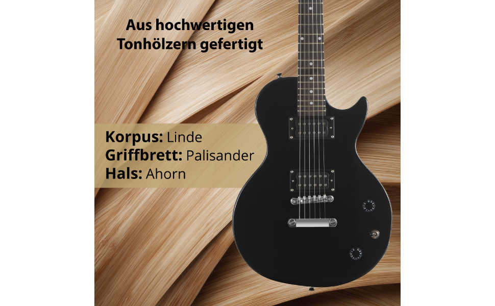 Електрогітара Rocktile LP-100 BL Black SET: Gigbag, Підставка, Струни, Тюнер, Медіатори