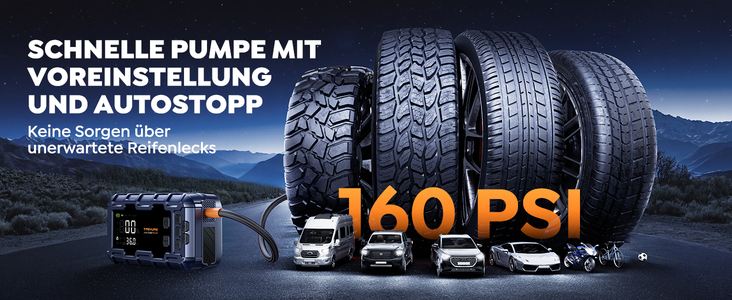 Powerbank TREKURE зі стартером для авто 160PSI, 6500A, PD 45W, LED 600 Lumen, подвійний старт (бензин/дизель до 12.0L)