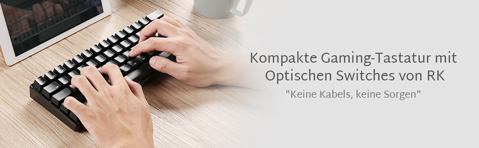 Механічна клавіатура RK ROYAL KLUDGE RK61-US: 61 клавіша, Bluetooth/2.4Ghz, Hot-Swappable, QWERTY (Чорний, Brown Switches)