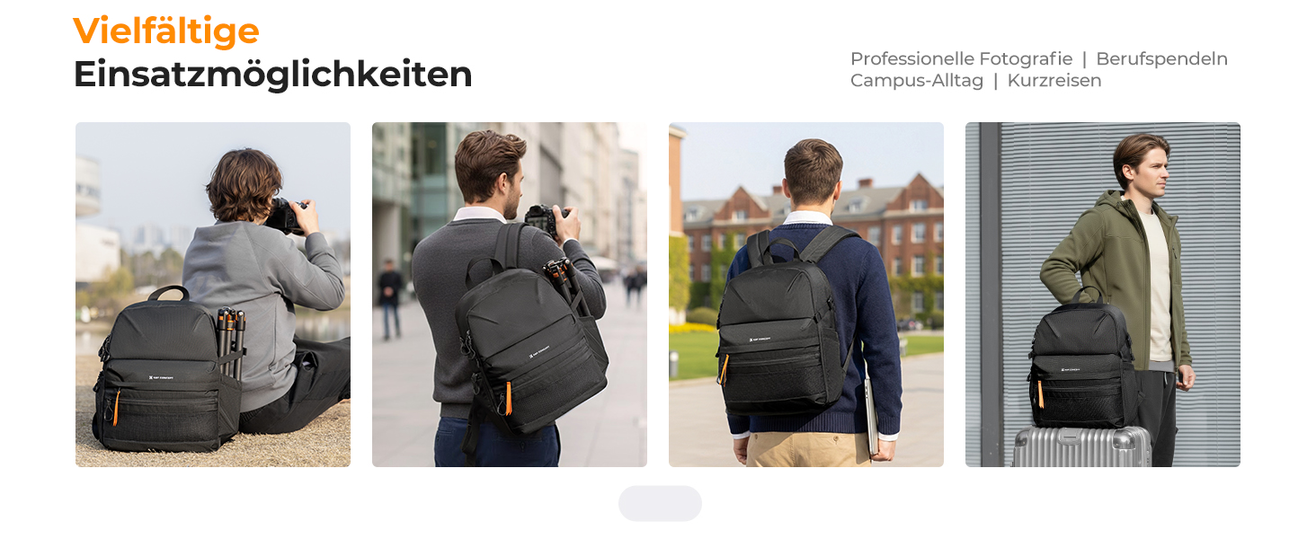 Фоторюкзак K&F Concept 25L для фотографа та відеографа: легкий, з дощовиком та знімними перегородками, відділення для штатива