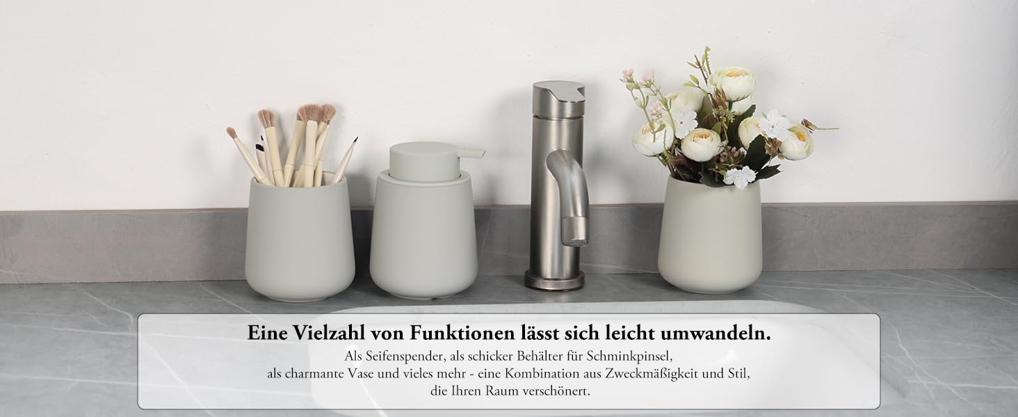 Дозатор для миючого засобу BosilunLife 350 мл - Наповнюваний, велика кнопка, стильний, антиковзкий, BPA-free для кухні та ванної кімнати