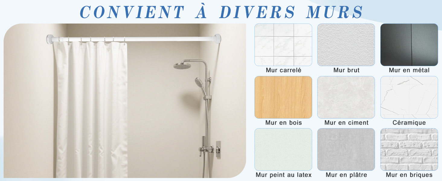 Регульована телескопічна штанга DEWEL для карнизів, душових кабін, без свердління, для штор, спальні, ванна кімната (діаметр 3см, 70-120см, білий)