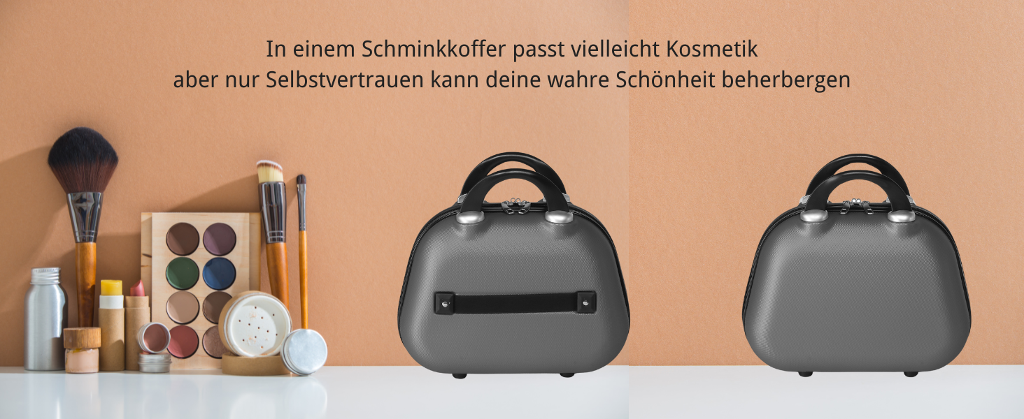 Набір валіз LEADZM 4 шт. з косметичками та захистом кутів, з ABS, телескопічний ручка, ручна поклажа (темно-сірий)