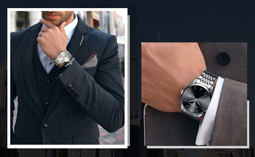 Чоловічий годинник на зап'ясті з нержавіючої сталі, водонепроникний, класичний, з великим циферблатом, мінімалістичний, аналоговий кварцовий годинник для чоловіків, синій, Hg-hlan