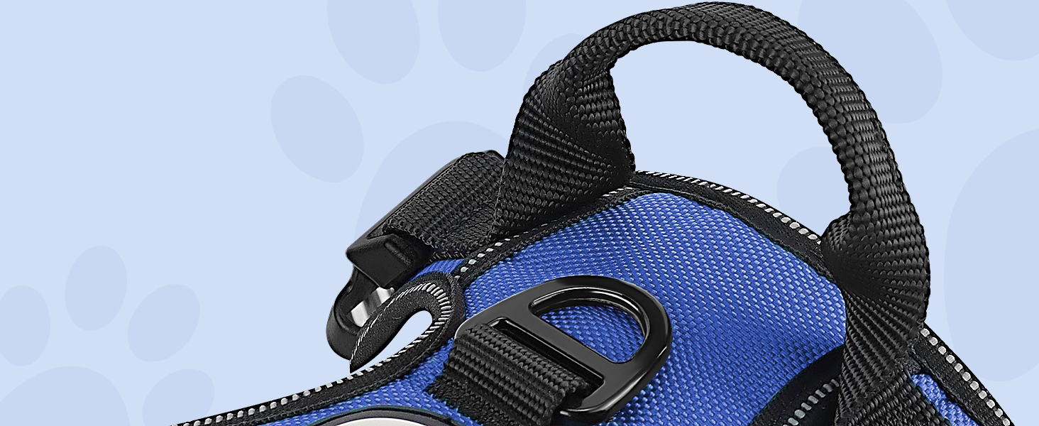 Шлейка для собак Joytale середнього розміру, світловідбиваюча, дихаюча, регульована з ручкою для тренувань, розмір M, Navy Blue (1 шт.)