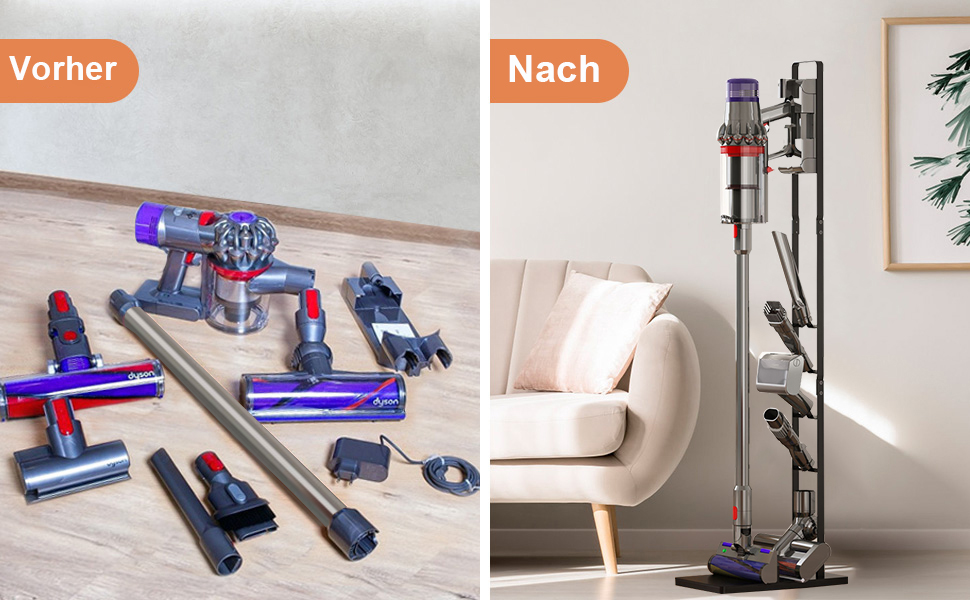 Підставка для пилососів Dyson Gen5 V15s, V15, V12 Slim, V11, V10, V8, V7, V6, металева, без свердління, мобільна, чорна