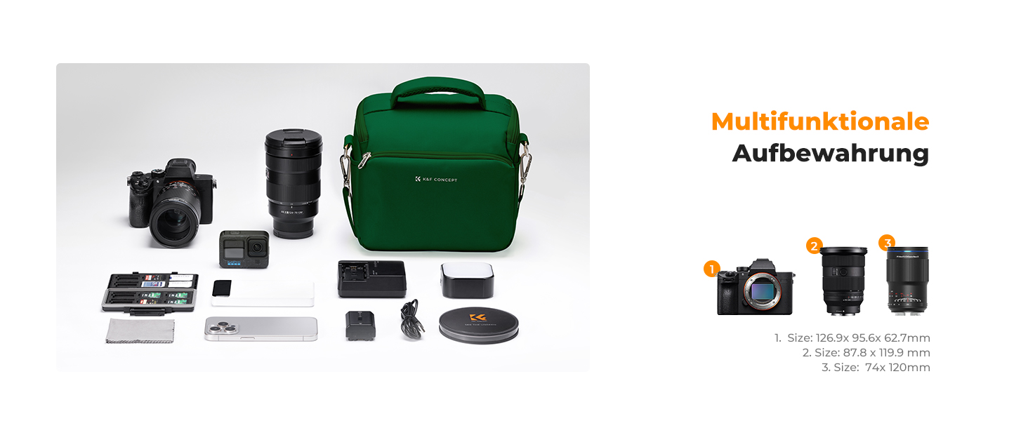 Рюкзак для фотокамери K&F Concept, сумка на плече, підходить для DSLR, SLR, зручна для щоденного використання (зелений)
