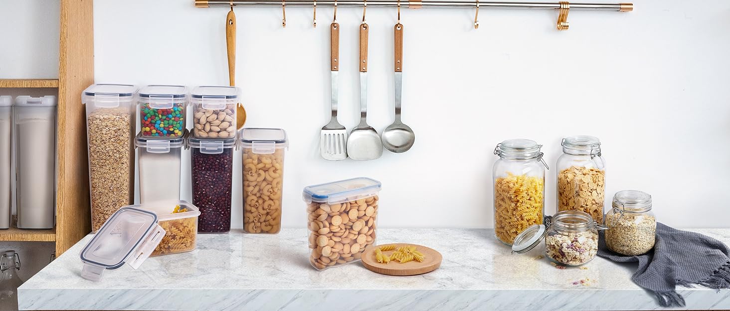 Набір контейнерів для зберігання Vtopmart з кришкою, 24 шт. - BPA-free, для борошна, цукру, круп. З ручкою та етикетками