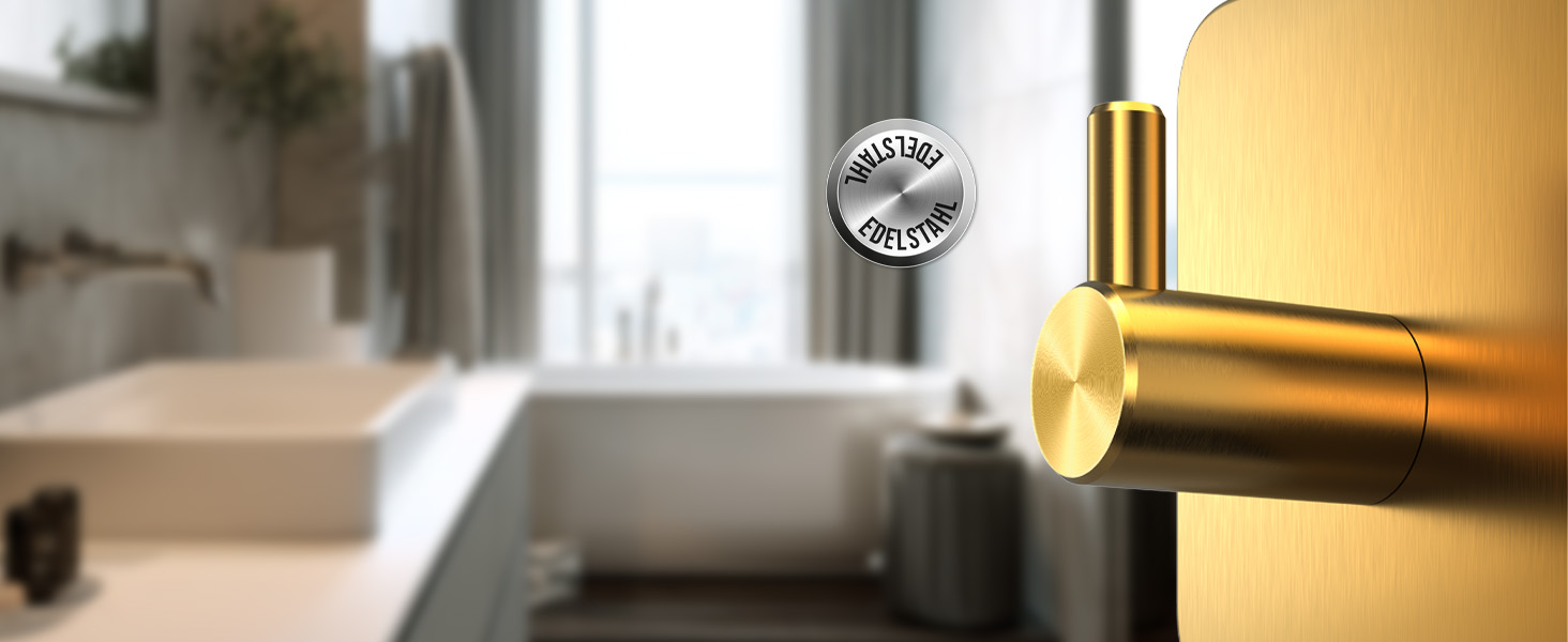 Набір гачків для рушників 4smile (6 шт) - самоклеючі, золоті, для ванної кімнати