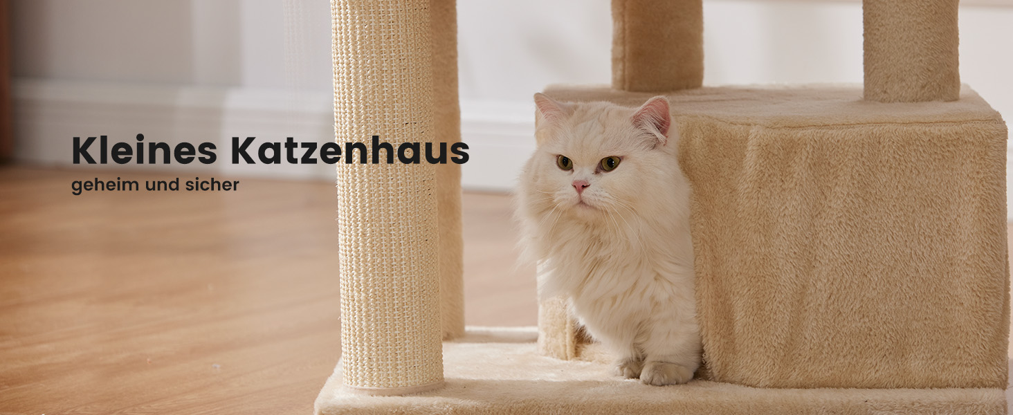 Кігтеточка-кліматична кімната для котів Gardner Pet Katzenbaum, 165 см, бежева