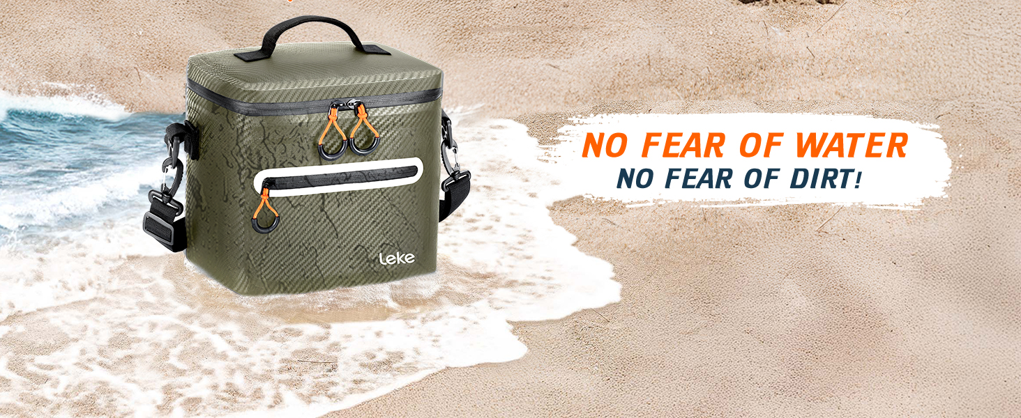 Lekesky 20L Ізольована Сумка-Холодильник – Переносна, Водонепроникна Сумка для Пікніка, Походу, Пляжу, Грилю (B-армійний зелений)