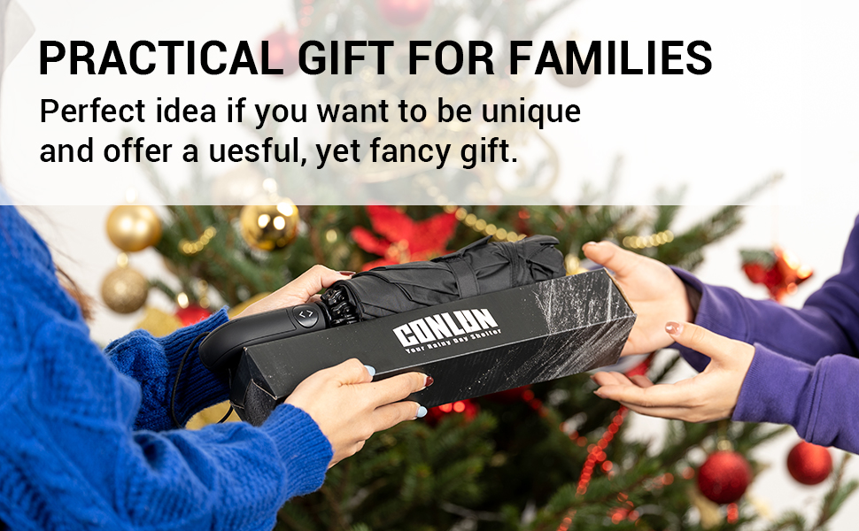 Чоловічий складаний парасолька Conlun Kompakter, штормостійкий, автоматичний, чорний (117 см)