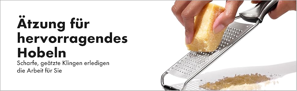 OXO Good Grips Тріскачка-тертка з піддоном з нержавіючої сталі – для овочів та інших продуктів (сучасний, мінімалістичний дизайн)