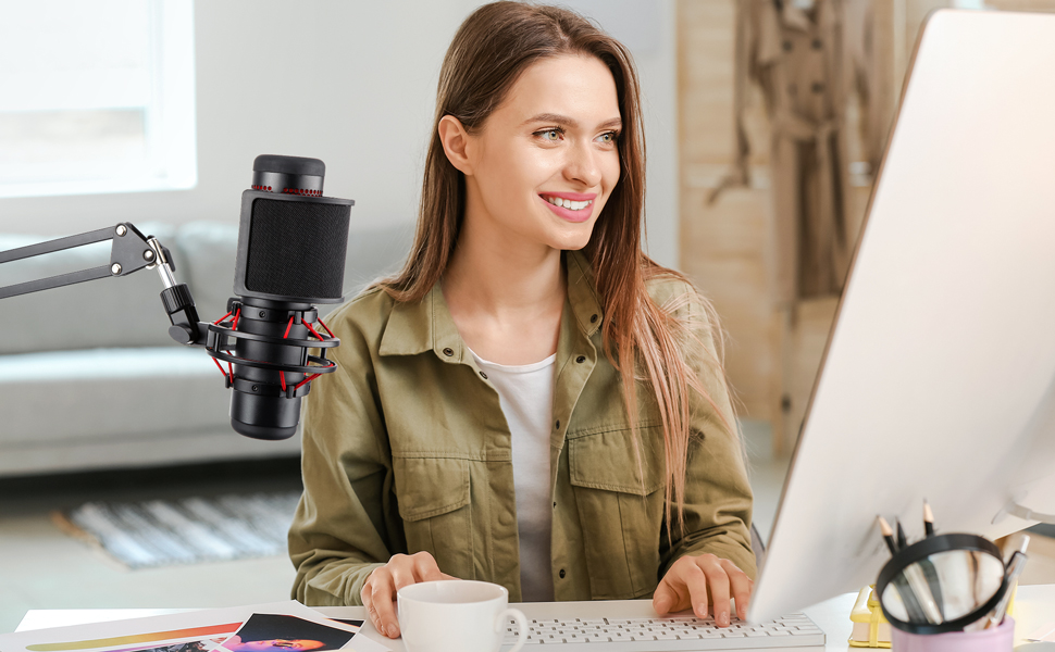 Кріплення для мікрофона HyperX QuadCast/S/ProCast – Ротаційне, з адаптером 3/8' - 5/8', від YOUSHARES (з поп-фільтром)