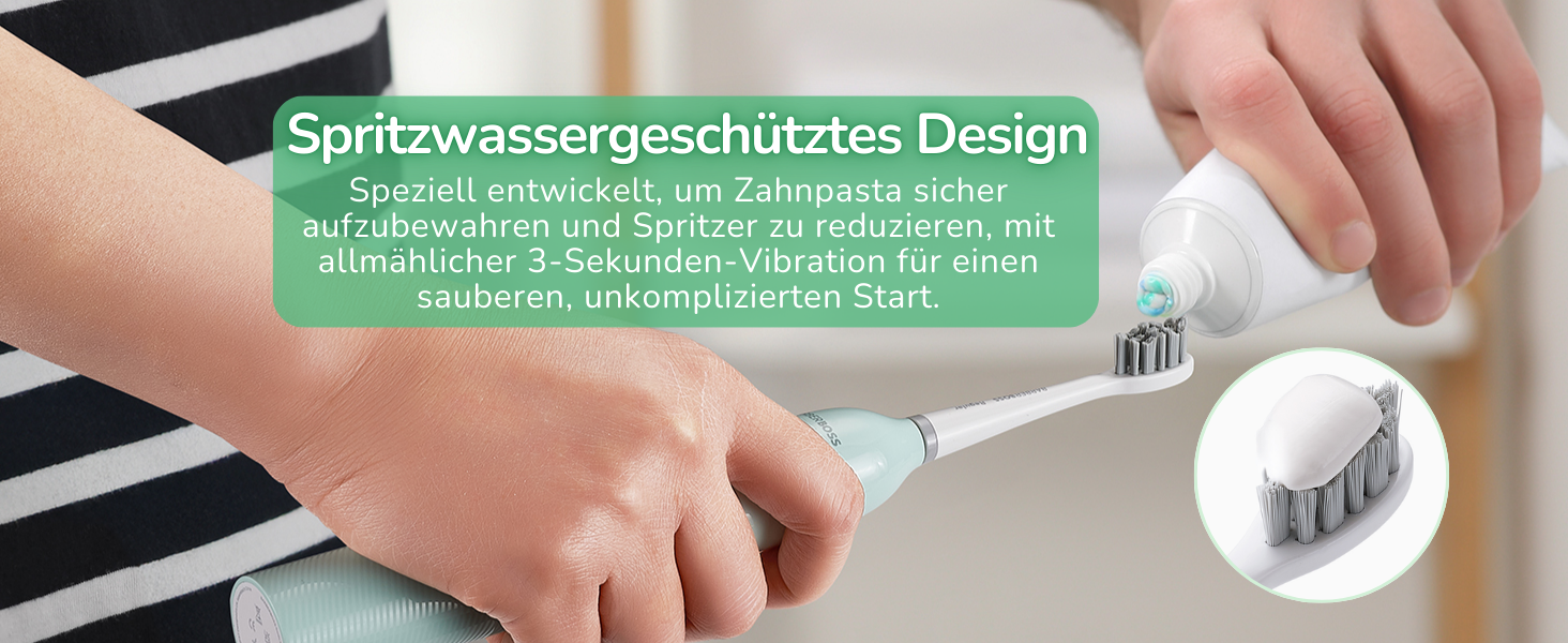 Електрична зубна щітка BarberBoss для дорослих QR-7537 (М'ята) – осцилююча, звукова технологія, 6 насадок, таймер, кейс