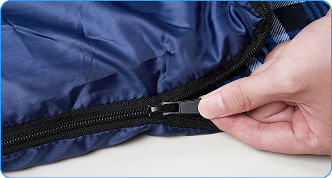 Cotton Flannel Double Sleeping Bag for Camping, Hiking, and Backpacking - Queen Size 2 Person Waterproof Sleeping Bag for Adults & Teens - Lightweight Blue/Blue