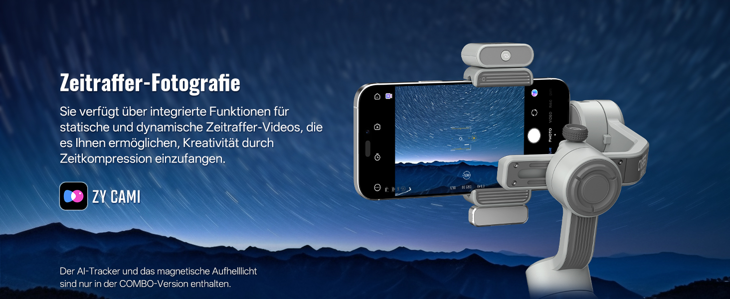 ZHIYUN CinePeer Smooth 5E: Стабілізатор для смартфона з підсвічуванням, штативом та жестами, до 300г