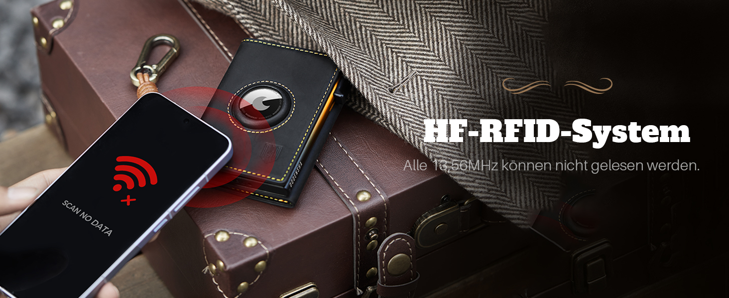 Портмоне DODENSHA® MagSnap для чоловіків з RFID захистом та відділенням для AirTag, картхолдер на 10+ карт, з монетницею, чорно-синій колір