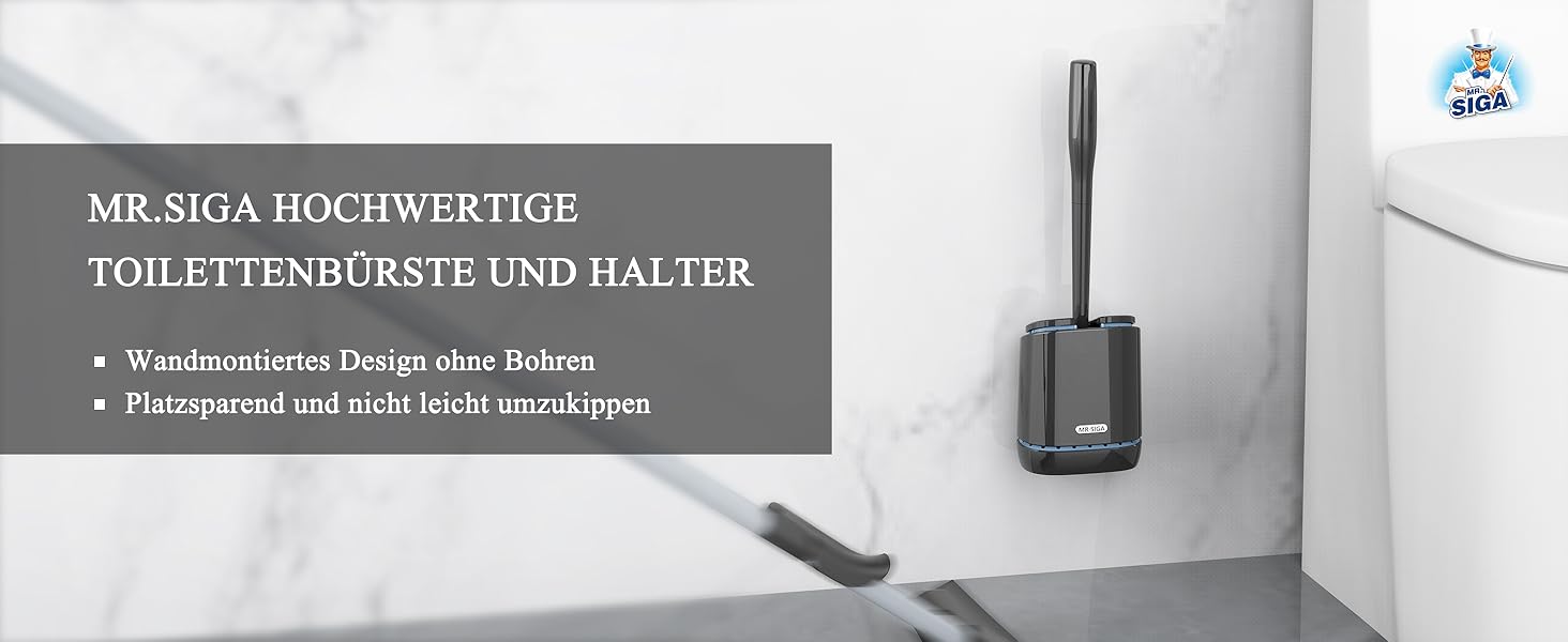 Набір для чищення унітазу Mr.SIGA з тримачем, чорний
