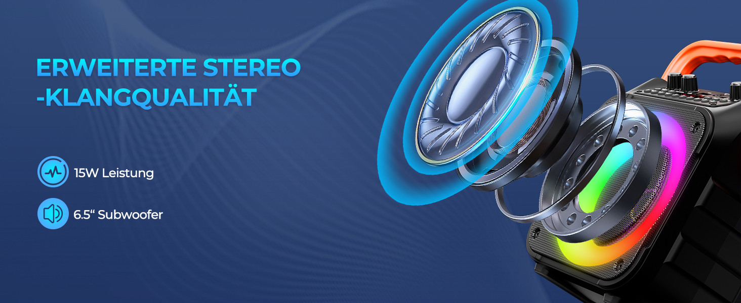 Караоке система Ankuka з 2 мікрофонами для дорослих та дітей, Bluetooth, портативна PA-система, підтримка TV/TWS/FM/AUX/USB/TF/Rec, для вечірок та свят (Помаранчевий)