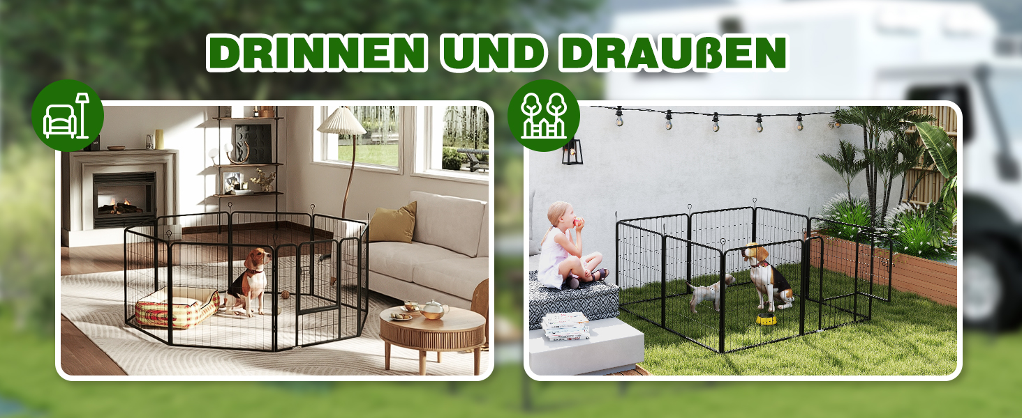 Летворешітка PawHut для цуценят, 8-секційна, 80x80 см, для собак, котів, тварин, внутрішня та зовнішня | PawHut