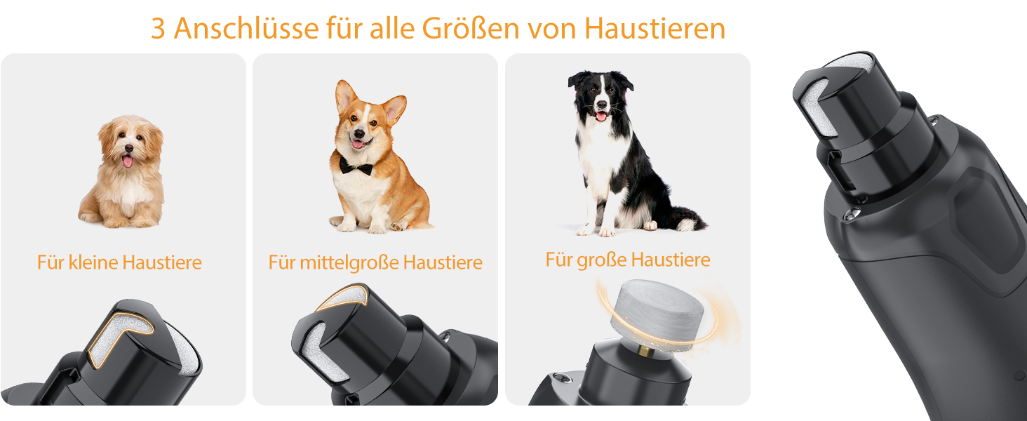 Електричний точило для собачих кігтів Krallenschleifer: 6 режимів, USB, LED, тихе, з захистом від пилу, для собак великих, середніх та маленьких порід