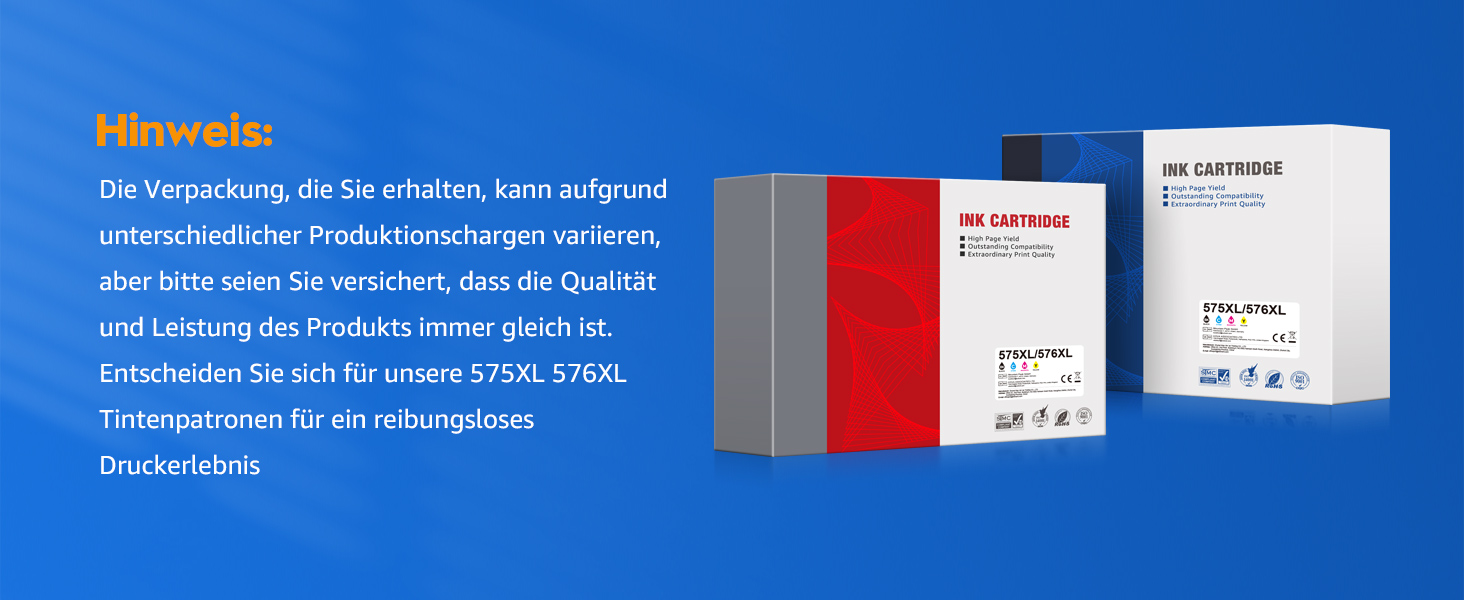 Картриджі для принтера ONLYU 575XL та 576XL (сумісні з Canon 575, 576), набір чорнильних картриджів