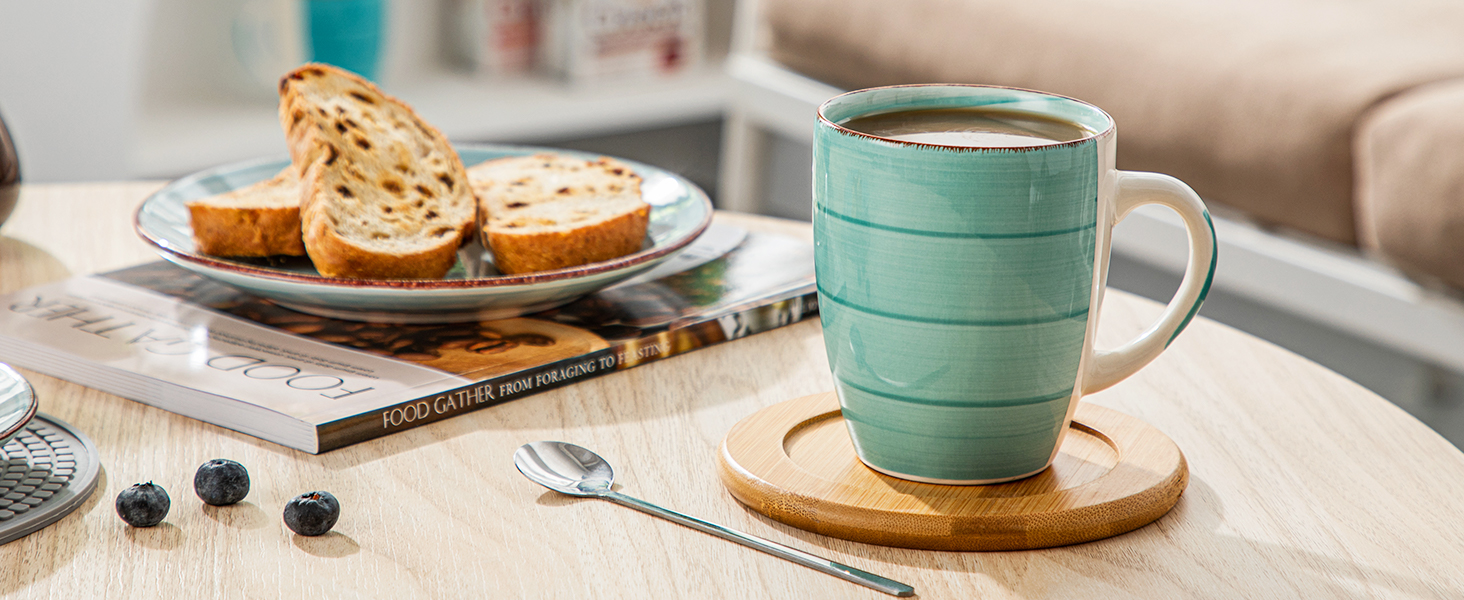 Набір чашок Vancasso Bonita, 6 шт., 350 мл, блакитний, кераміка