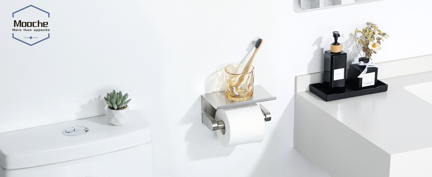 Тримач туалетного паперу Mooche з нержавіючої сталі, 17,5 см, полірований – надійний для ванної кімнати та дому