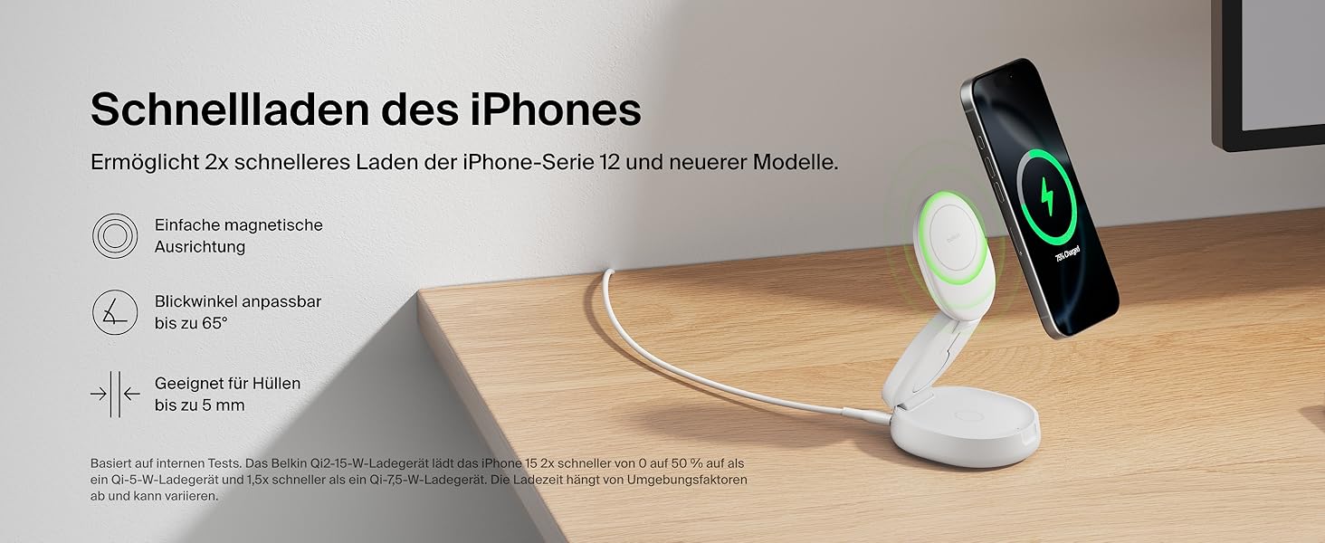 Belkin BoostCharge 3-in-1: Бездротова зарядка з MagSafe, 15W, для iPhone, Apple Watch, AirPods, Pixel, з адаптером 30W