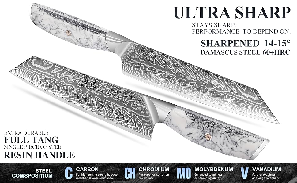 Японський ніж SHANGDAO Kiritsuke 20 см з 67 шарів легованої сталі, ніж для суші, ніж для кухні