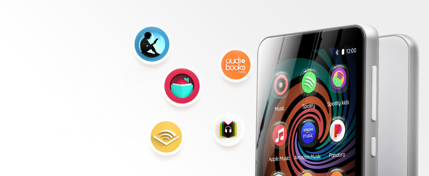 MP3 плеєр з Bluetooth та WiFi Inioasis для дітей: Android MP4 плеєр з підтримкою Spotify, Amazon Music, Audible, 4