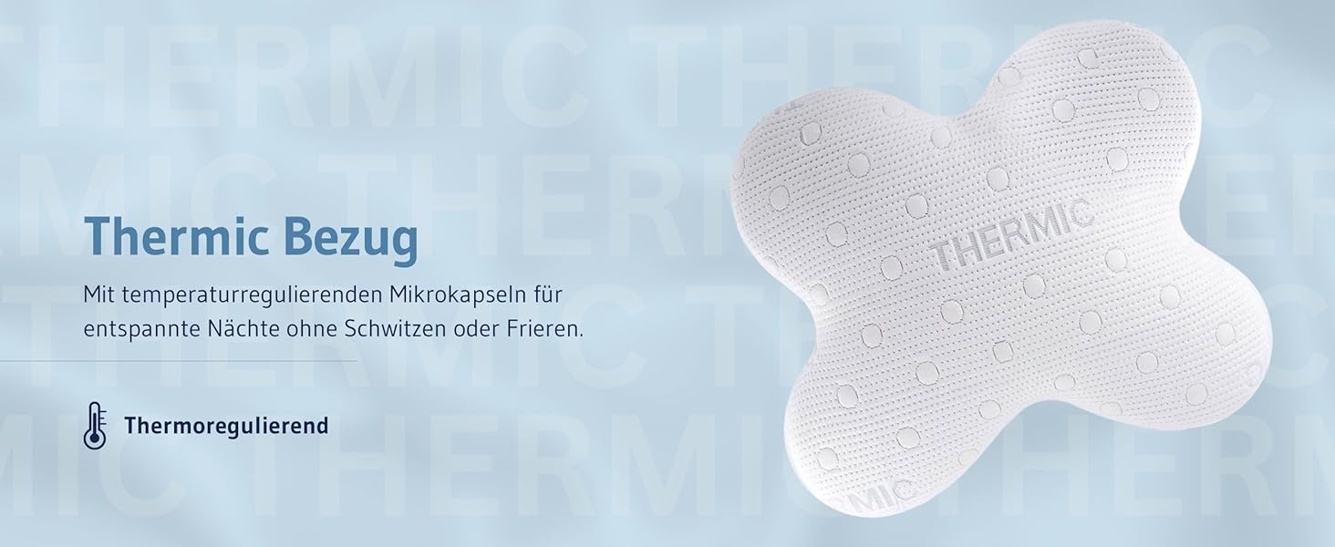 Ергономічна подушка для сну на боці ACAMAR (Memory Foam) з терморегулюючим чохлом, форма метелика, біла