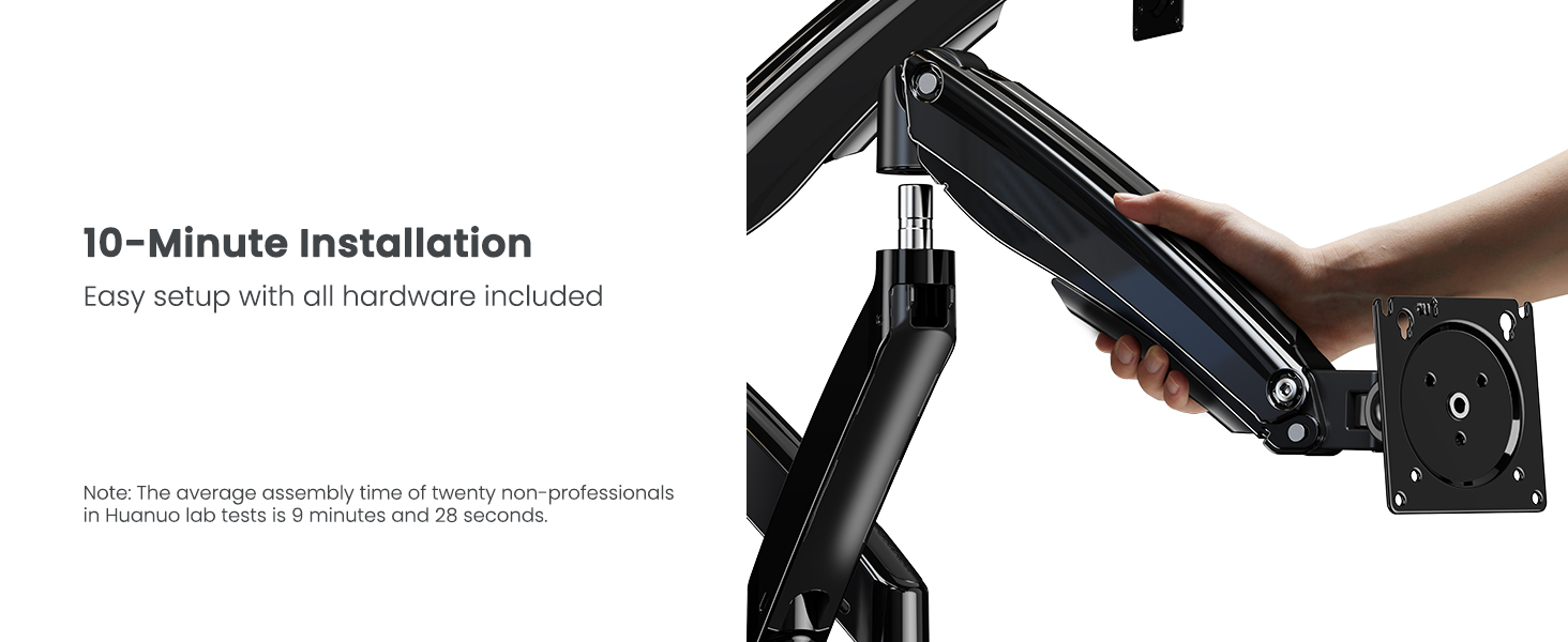 Тримач для монітора HUANUO - 2 монітори, 13-40 дюймів, VESA 75/100 мм, для геймінгу, 2-12 кг