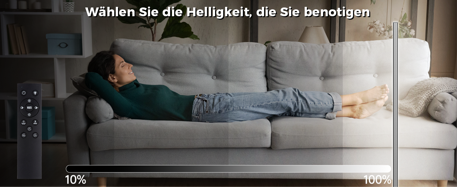 LED торшер Fortand з димуванням, пульт, 147 см. Сучасний торшер для вітальні та спальні. Регулювання кольору та яскравості 2700K-6500K