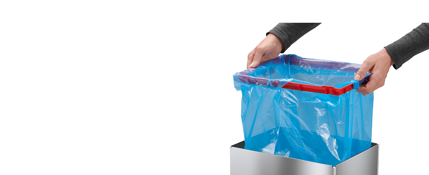 Відро для сміття Hailo Big-Box Swing XL 52 л, сталевий, самозакривний, з кріпленням для мішка, срібний, німецька якість