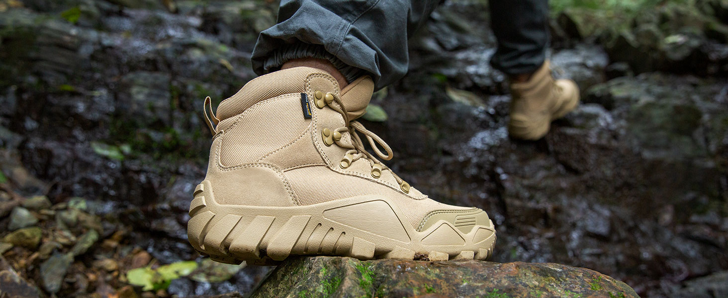 Черевики FREE SOLDIER для чоловіків: тактичні, туристичні, бойові. Зручні черевики для трекінгу, полювання, роботи, військових тренувань. Розмір 45 EU, пісочний колір