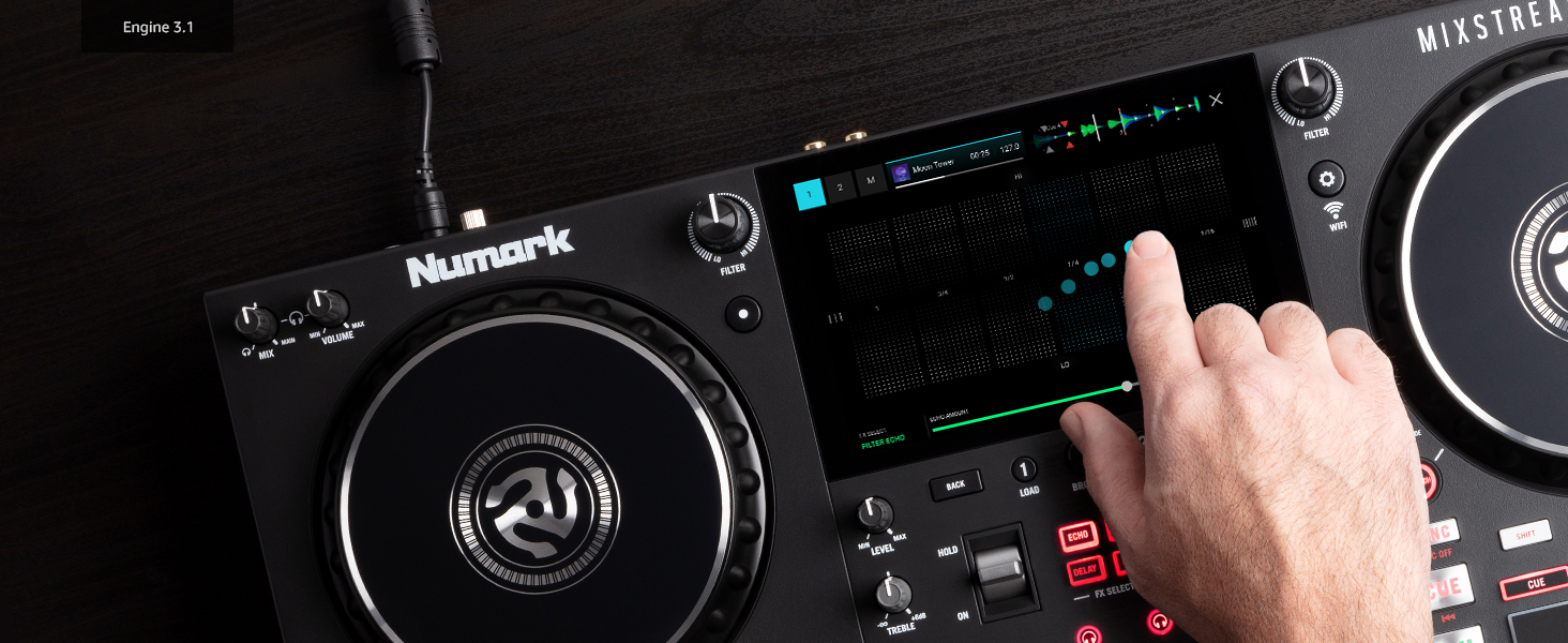 DJ-контролер Numark Mixstream Pro+ з розділенням STEM, 2 деки, Wi-Fi, 7