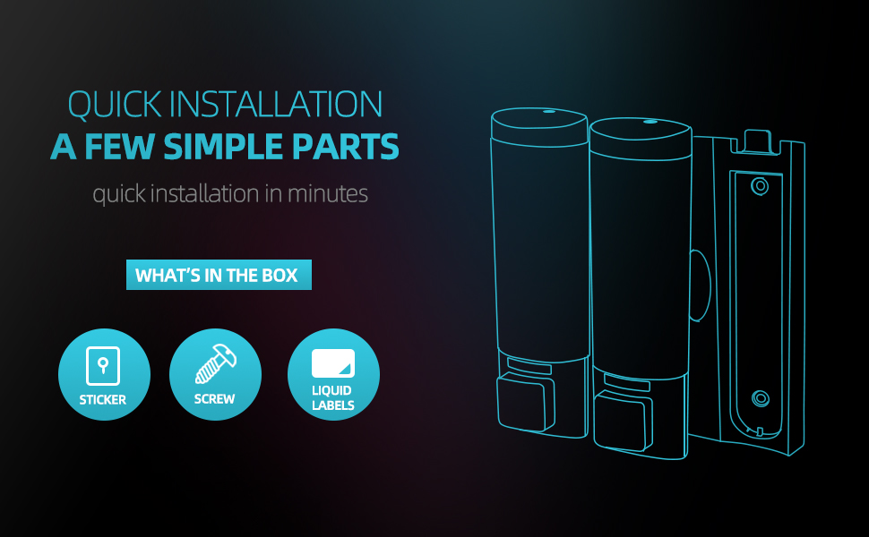 Ручний дозатор мила CHUANGDIAN, настінний, 200 мл, білий (подвійний сріблястий)