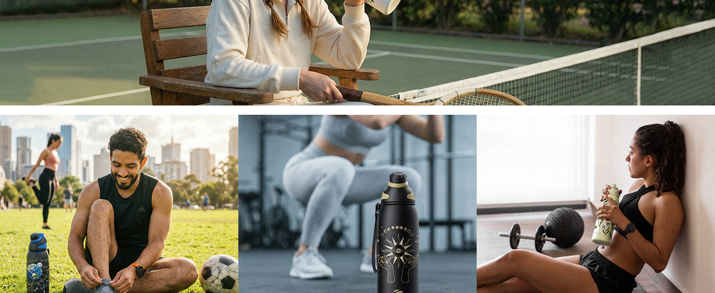 Фляга спортивна Fjbottle 1000 мл з нержавіючої сталі з магнітною кришкою, BPA-free, термоізольована для школи, фітнесу
