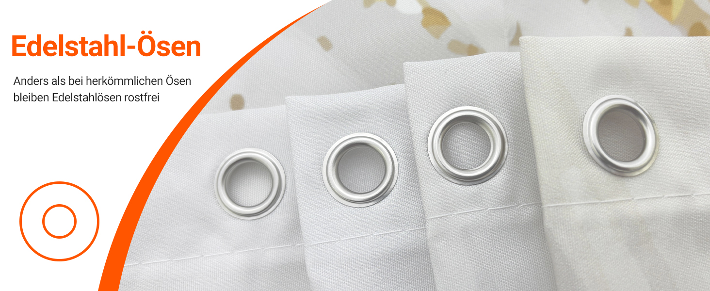 Штора для ванної кімнати 180x200 см з антигрибковим покриттям, водовідштовхувальна, поліестер, з кільцями (Phnom Penh Сірий мармур)