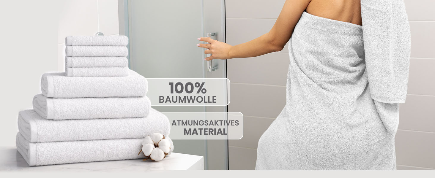 Набір махрових рушників NatureMark 100% бавовна, 8 предметів (4 гостьові, 2 для рук, 2 банні), білий колір