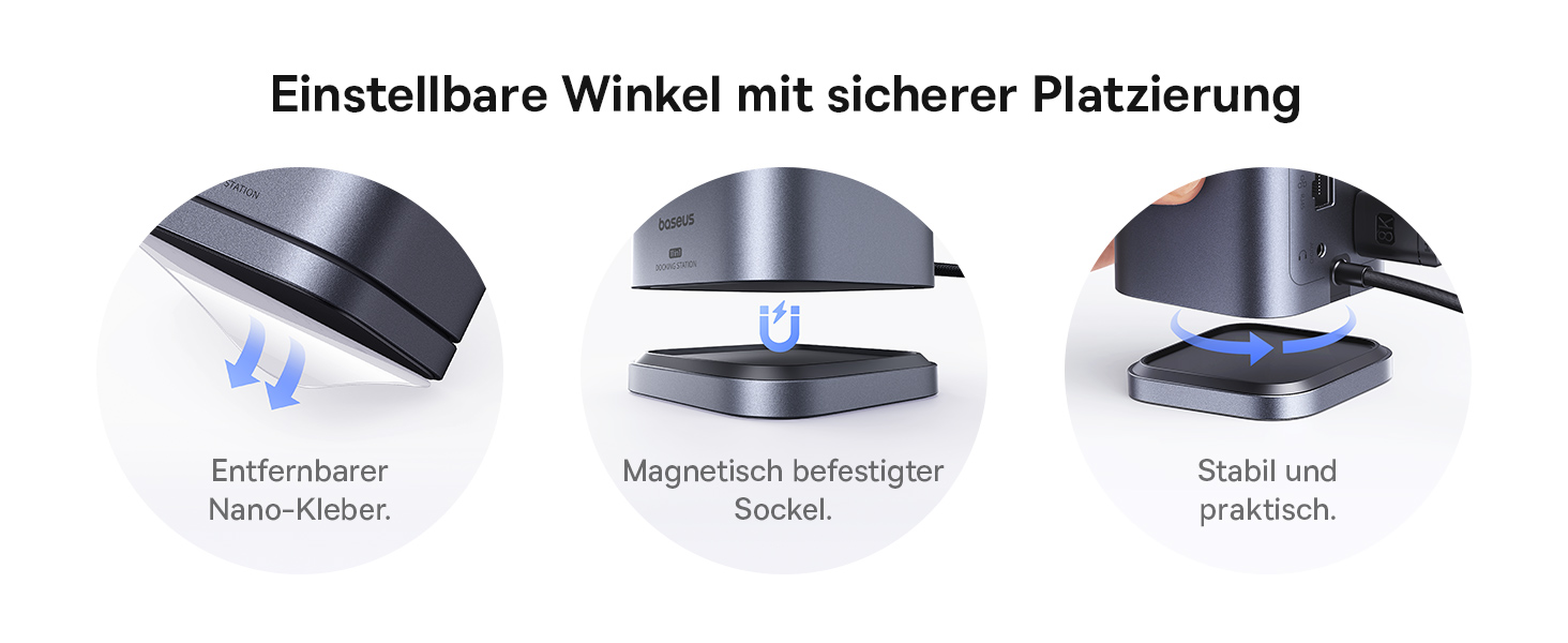 Базаус Док-станція USB-C 12-в-1 для ноутбуків Dell/HP/Lenovo/Asus/Acer/Mac, 2 монітори 4K HDMI, 10Gbps USB-C/A, 100W PD, Gigabit Ethernet