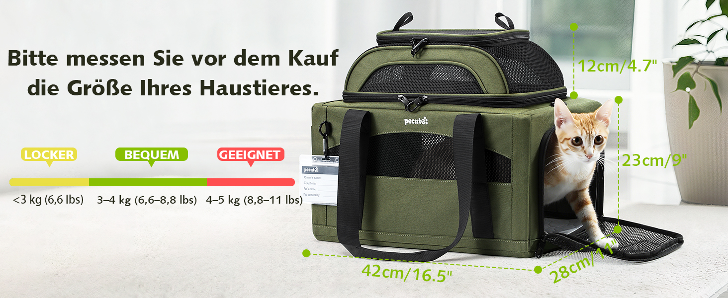 Транспортна сумка для котів Pecute: легка, складана, для подорожей, сіра
