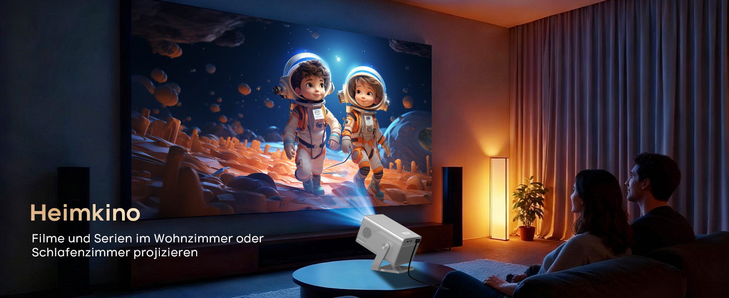 Magcubic Mini Beamer 4K/8K: Портативний проєктор з Android 14, WiFi 6, Bluetooth 5.4, Автофокус, Автоматична корекція трапеції, 180° поворот, 5W динамік, 800ANSI, HY350MAX