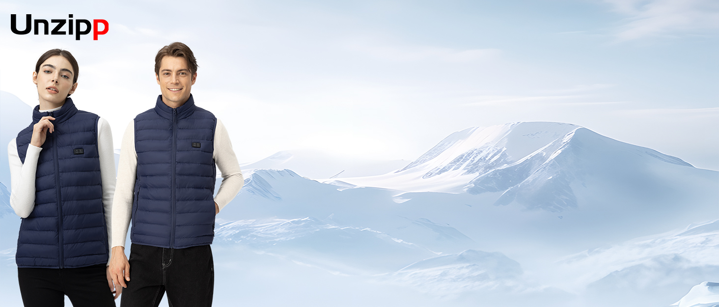 Обогревна жилетка для чоловіків: тепла зимова жилетка з акумулятором 5V 10000 mAh, 3 режими температури, придатна для прання, для активного відпочинку (XL, Синій)