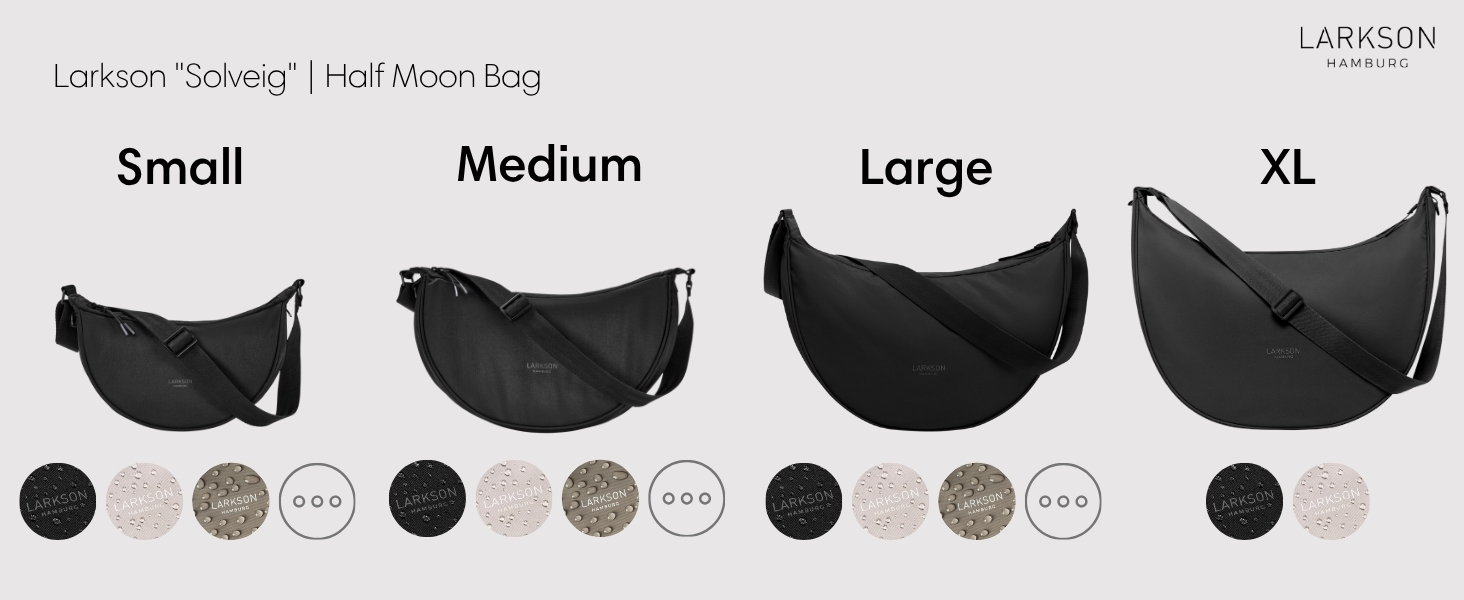 Сумка через плече LARKSON Solveig Medium бежева - Містка напівмісяць, водонепроникна (6.5 л)