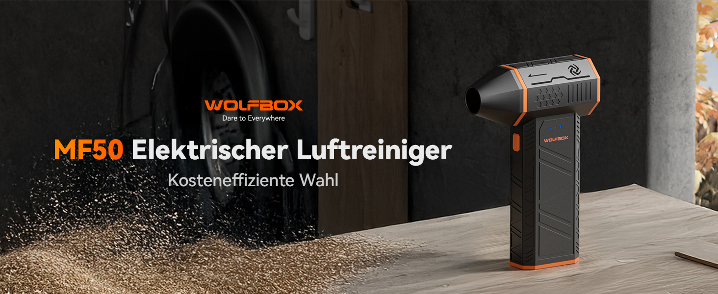 Електричний бездротовий пилосос WOLFBOX MF50 - 110000 обертів, 3-ступенева регулювання, для дому, авто, комп'ютера та авто