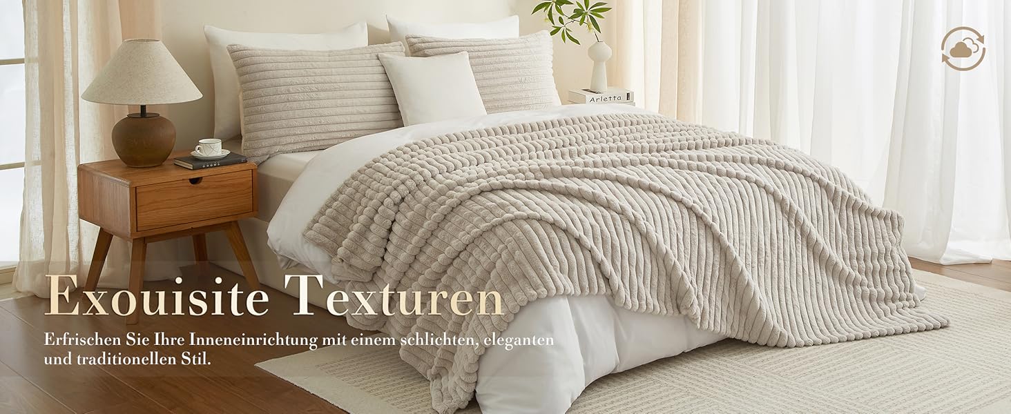 Плюшевий м'який плед Luofanfei 180x200, салатовий/бежевий, з ефектом